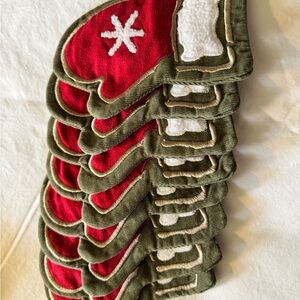 Festive Red and Green SILVERWARE MITTENS